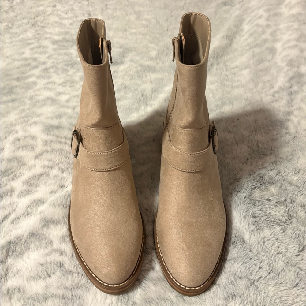 Kensie Suede Tan Booties - Picture 2 of 4